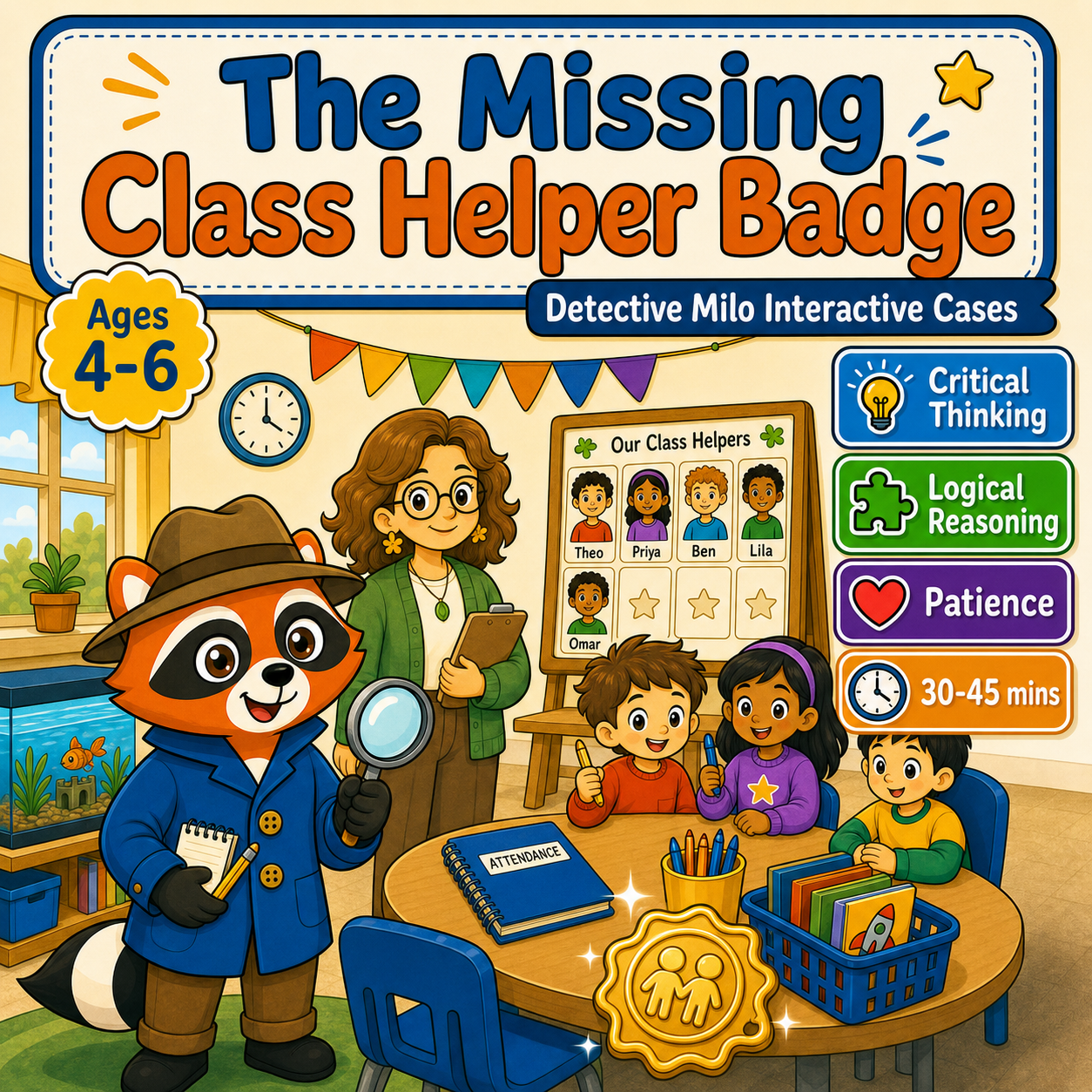 The Missing Class Helper Badge - Detective Milo Interactive Cases