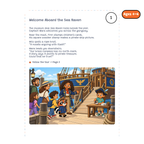 Welcome Aboard the Sea Raven — sample story page from Detective Milo: The Missing Compass aboard the Pirate Ship, ages 4–6 edition