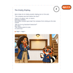 The Empty Display — sample story page from Detective Milo: The Missing Compass aboard the Pirate Ship, ages 4–6 edition