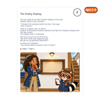 The Empty Display — sample story page from Detective Milo: The Missing Compass aboard the Pirate Ship, ages 6–8 edition