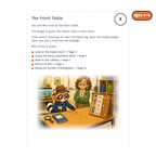The Front Table — sample story page from Detective Milo: The Missing Class Helper Badge, ages 4–6 edition