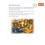 Milo Gets the Case — sample story page from Detective Milo: The Missing Class Helper Badge, ages 6–8 edition