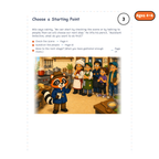 Choose a Starting Point — sample story page from Detective Milo: The Missing Recipe Book, ages 4–6 edition