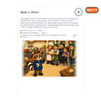 Make a Choice — sample story page from Detective Milo: The Missing Recipe Book, ages 6–8 edition