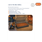 Look at the Mars Gallery — sample story page from Detective Milo: The Missing Rocket Model in Space Museum, ages 4–6 edition
