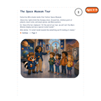 The Space Museum Tour — sample story page from Detective Milo: The Missing Rocket Model in Space Museum, ages 6–8 edition