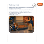 The Orange Crumb — sample story page from Detective Milo: The Missing Rocket Model in Space Museum, ages 6–8 edition