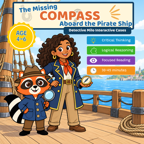 Detective Milo: The Missing Compass aboard the Pirate Ship, ages 4–6 edition cover